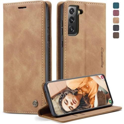 Caseme For Samsung Galaxy S21 FE 5G Flip PU Leather Wallet Case With 2 Cards Slot