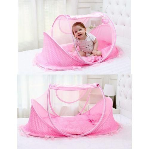 Adorable Baby Girl Portable Bed Cushion Fibre Mosquito Net