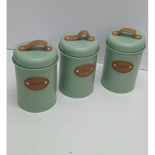 3PCs Coffee, Tea & Sugar Canisters Set – with Airtight Lids