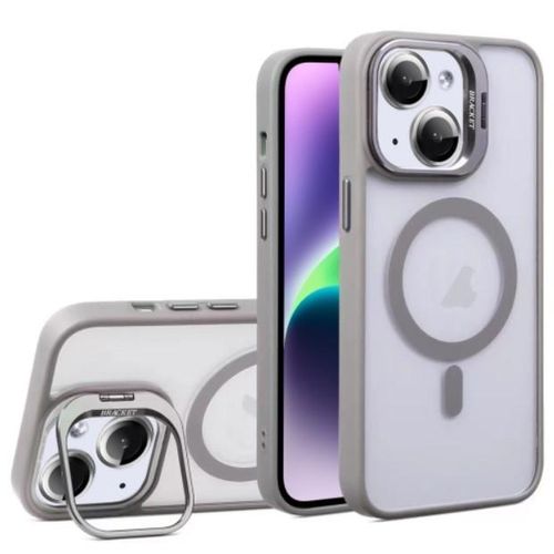 Grey Magnetic Case For iPhone 13, Camera Bracket, Camera Protectors, Clear Acrylic + TPU MagSafe Compatible Cover