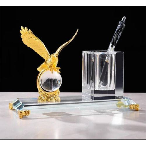Noble eagle crystal pen holder