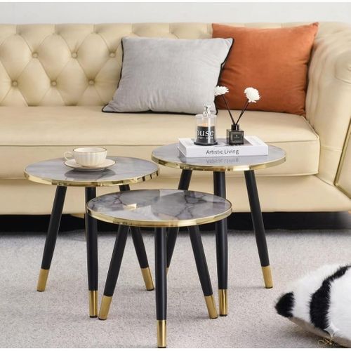3 in 1 Nesting Luxury Marble Side Stool