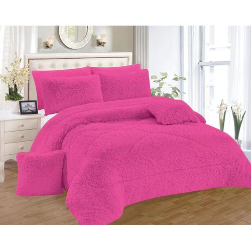 Pink Fluffy Duvet Set 6x7 Soft Warm Bedding Set With Bedsheet & Pillowcases 4x6 5x6 6x6