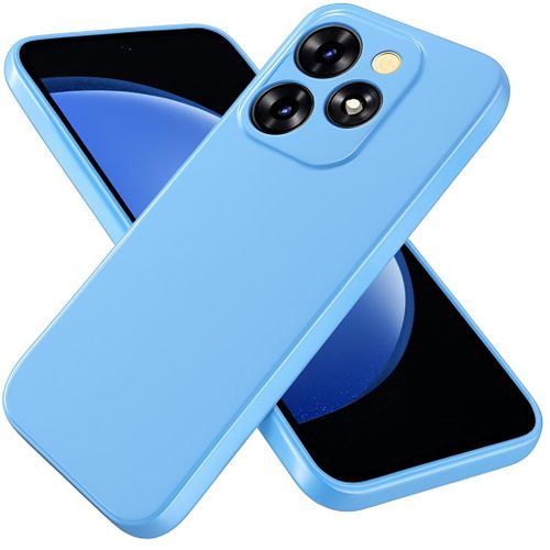 Soft Silicone Slim Fit Cover Anti-Scratch Shockproof Case for TECNO Spark 20 Pro - Light Blue