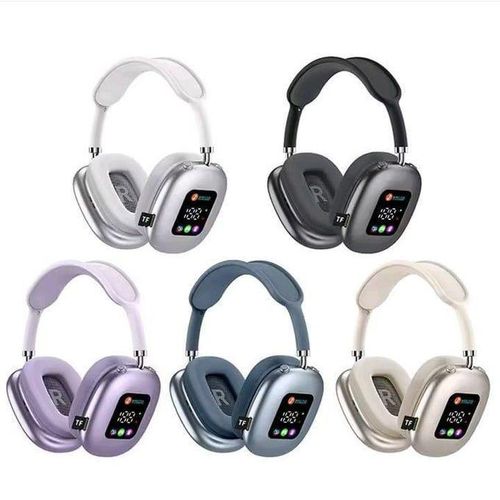 AKZ-MAX600 LED Display Touchscreen Wireless Blue-tooth Foldable Headphones With Touch Screen BT Stereo Bass Overhead Gaming HIFI Music Earphones-Black,Purple,White,Blue