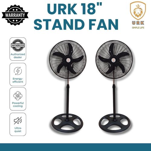 18 Inch Standing Fan with Adjustable Height, Powerful Airflow and Quiet Operation for Home and Office
