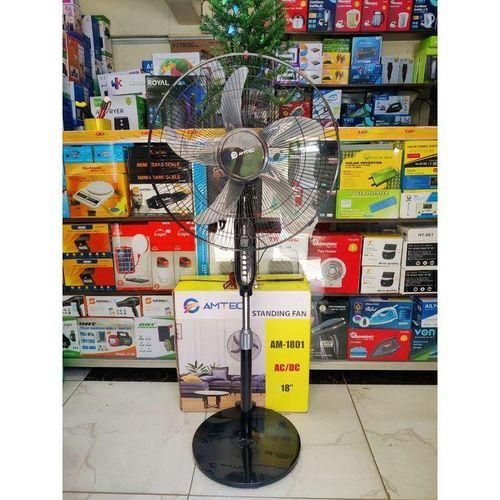 18inch Stand Fan Ac/Dc Solar Fan and Electric Fan Oscillating Solar/Electric Powered 4 Speeds Household Cooling Black 1yr Warranty