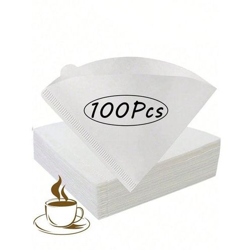 100Pcs V60 Cone Shaped Filters Easy To Use Upgraded Design Size V02 V-Shaped Cup Uses Paper Hand