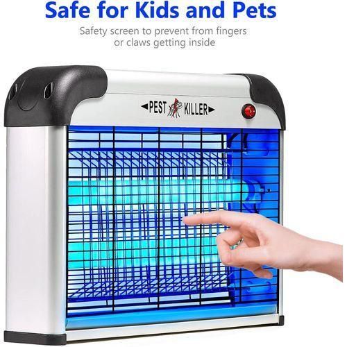 Fly Trap Indoor Bug Zapper, 2800V Powerful Flying Insect Mosquito Killer W/ 20W Blue Light Attract, Plug-in Pest Control Machine For Moth, Fruit Fly, Fungus Gnat, Garage Bug Catcher