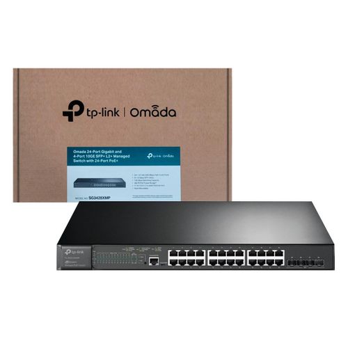 TP-Link Omada SG3428XMP 24-Port Gigabit Managed PoE+ Switch with 4 × 10G SFP+ Slots