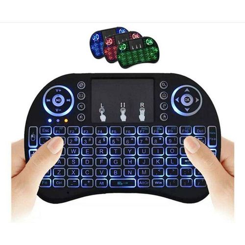 Wireless Bluetooth Keyboardmouse Pad Wireless Mini Keyboard Remote Control Touchpad Mouse Combo Controller With RGB Backlit For Android TV Box Smart TV With OSUSB PC Computer Laptop Window OS HTPC Home Theater PC USB 24GHz Dongle