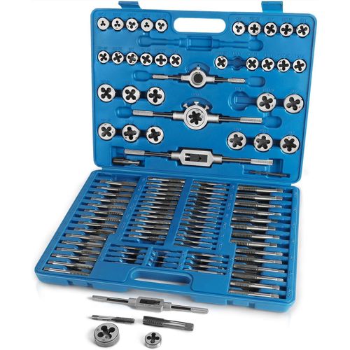 110 PCS Metric Tap and Die Set, M2-M18 Rethreading Kit-Standard Tap Handle Tap Set Internal and External Threaded Tool Set with Storage Case 110PCS)