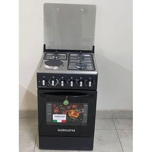 Black 50*55 Globalstar JET 3+1 Standing Cooker With Electric Oven