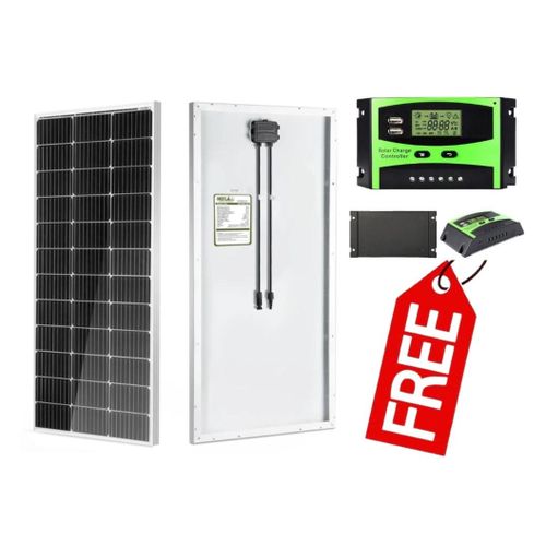 100 Watts Solar Panel 25 Years Warranty All Weather Mono Solar Panel Free 10A Solar Charge Controller