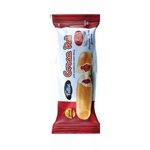 Strawberry Cream Roll 70g Soft Sponge Cake with Strawberry Filling Individually Wrapped Treat Perfect for Lunchboxes & Snacks