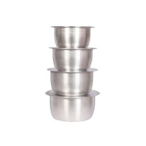4 Pcs Set Of Stainless Aluminium Sufuria