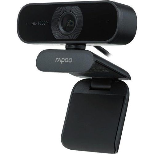 Rapoo- 1080P Web Camera, HD Webcam with Microphone, C260 USB Computer Camera, Built-in Dual Noise Reduction Mics, 95-degree Wide Angle, Plug and Play, for Zoom/Skype/Teams, Conferencing and Video Calls - Black