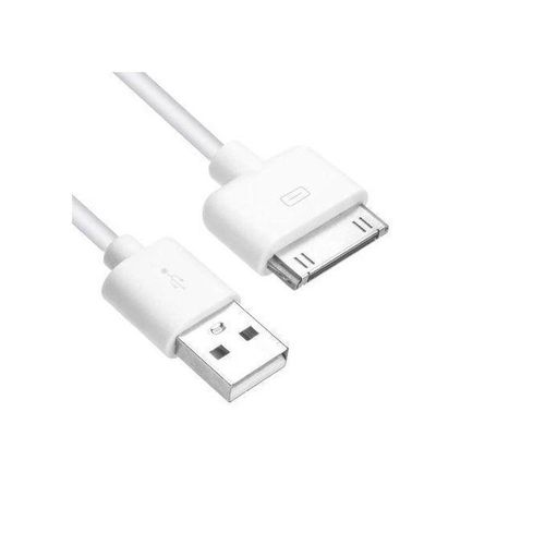 USB to 30-Pin Cable, USB Type A Male to 30-Pin Dock Male Sync and Charge Cable for iPhone 4 4S, iPad 1 2 3, iPod Nano, iPod Touch (White)