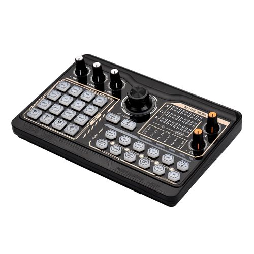 Live Sound Card External Voice Changer Audio Mixer BT Sound Mixer Board with Multiple Sound Effects Supports Smartphone Laptop Computer for Live Streaming Broadcast Recording Gaming