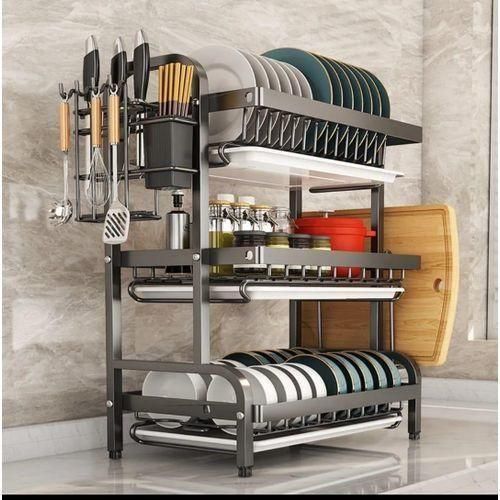 Share this product Heavy Duty 3 Tier Dishrack With Cutlery Holder With 3 Trays3 Layer Dishracks