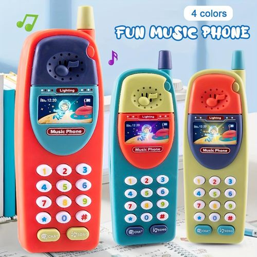 Kids Favorite Fun Multi-Function Music Phone with Sound and Light Effects Multiple Modes - Perfect Educational Toy for Boys Girls Ideal Gift for Christmas Halloween New Year Childrens Day Birthdays Durable ABS Material-Red