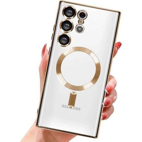 Magnetic Mgsafe Phone Case Clear Case for Samsung Galaxy S22 Ultra 5G with Camera Lens Protector Compatible with MagSafe