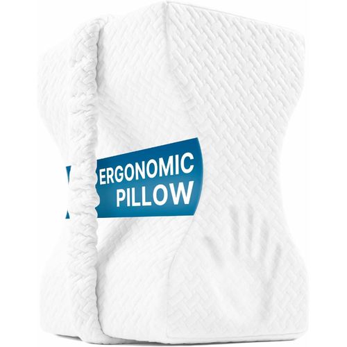 Knee Pillow with Strap Memory Foam Leg Pillow for Side Sleepers Back Hip and Knee Pain Relief Orthopedic Support