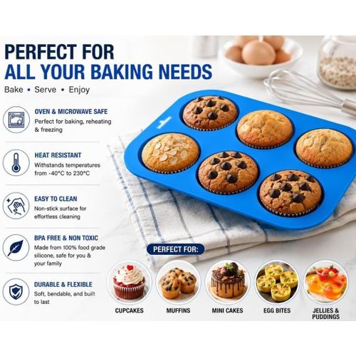 6-Hole Silicone Cupcake & Muffin Baking Mould