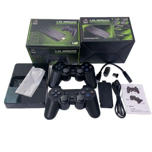 Portable Game Stick M8 4k Tv Hd With 2 Wireless Gamepad Joystick Controller With 20000 Classic Games Retro Video Game Console