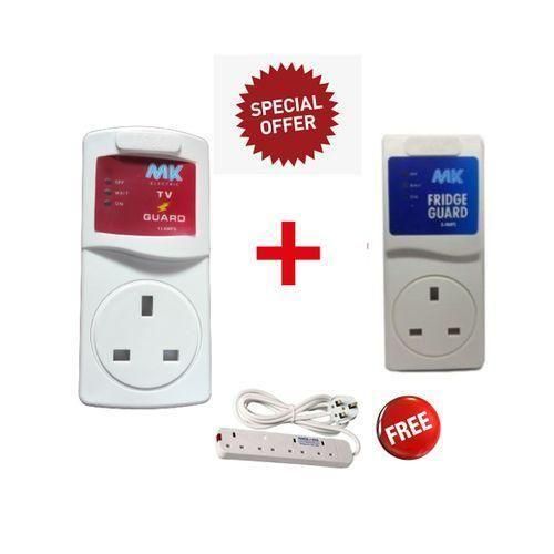 MK TV Guard + FRIDGE Guard + A FREE 4 Way Extension Cable, High and low Voltage Protection