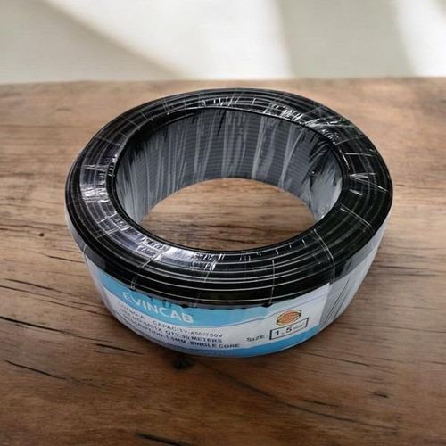 Strong 1.5mm Single Core Black Electrical Wire PVC Insulated Flame Retardant Safe Indoor Wiring Cable