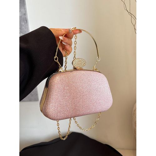 Luxury Glitter Evening Clutch Crossbody Purse with Detachable Chain Strap for Wedding & Party