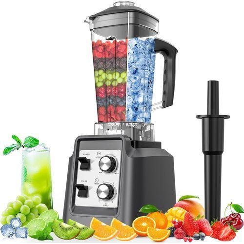 2 in 1 Professional/Commercial Countertop Blender with grinder, 4800W High Speed Smoothie Blender for Shakes and Smoothies, commercial blender with Timer,with unbreakable 2.2L jar