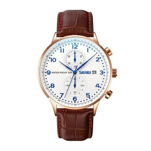 9301 Multifunctional Men Outdoor Sports 50M Waterproof Quartz Digital Wrist Watch-brown