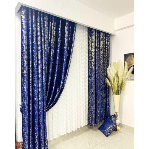 CLASSIC HEAVY VELVET CURTAINS -3PCS 1.5M Each +3M - SHEER