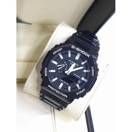 black watch, analog digital wristwatch