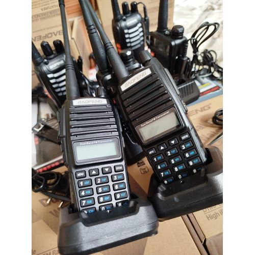 UV-82 Professional Walkie Talkies with Dual Band UHF/VHF and FM Radio – Pair