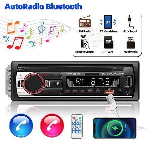 Stereo Voice Bluetooth CAR MP3 PLAYER, FM Audio, Aux Receiver - Black