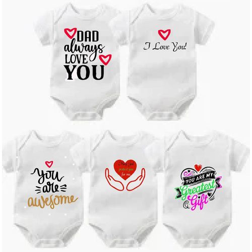 Baby Onesie Set – Heartfelt Messages Edition (Pack of 5)