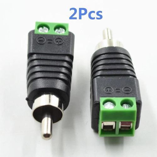 2x Terminal Block to RCA Male For TV Video adapter Cinch connector cctv