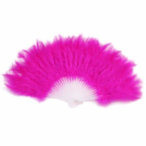 Pink Azalea Wedding Showgirl Dance Elegant Soft Fluffy Hand Fancy Dance Props Costume Dance Folding Hand Fan Decor