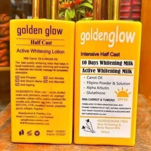 Golden Glow Intensive Half Cast 10 Days Brightening Milk With Carrot Oil,alpha Arbutin,Glutathione,Tumeric Lotion