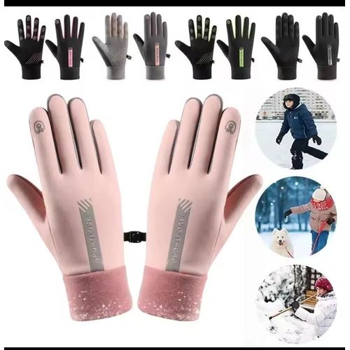 Waterproof Finger Touch Screen Non-Slip Cold Resistant Gloves, Winter Windproof Warm Gloves for Outdoor Cold Weather Cycling Running Driving Hiking Full Finger Mittens for Men Women