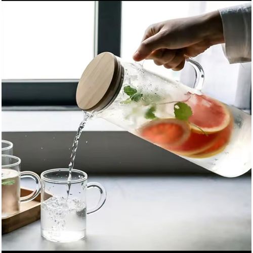 12 Litres Elegant Glass Jug With An Airtight Bamboo Lid