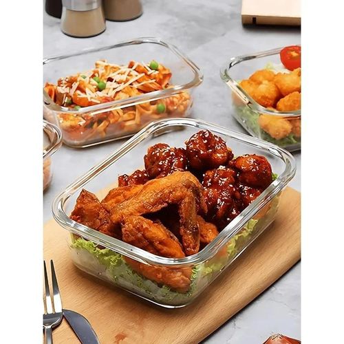 1520ml Large Borosilicate Glass Food Container - Airtight Leakproof Meal Prep Storage with Snap Lock Lid - Microwave, Oven & Freezer Safe Fridge Organizer