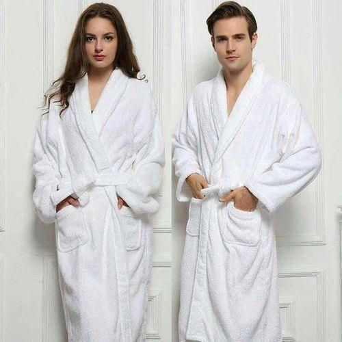 Fleece Bathrobe Long Shawl Collar Plush - Unisex