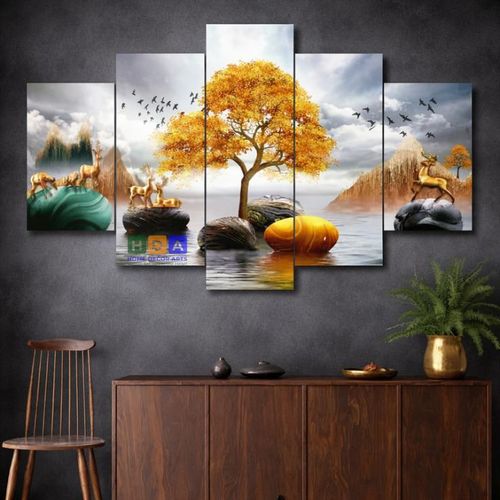 5 Panel Nature Canva Printed Art Series