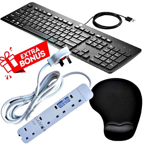 Computer Wired Keyboard // 4 Way Extension Cable // Mouse pad