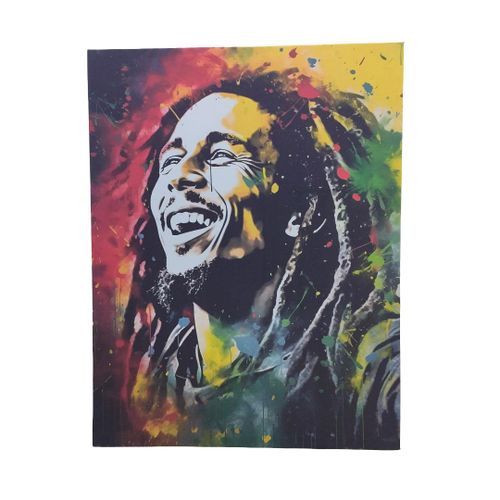 Legend of Reggae Vibrant Bob Marley Portrait Canvas Wall Art