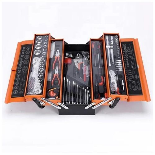 Complete 85-Piece Garage & Workshop Tool Kit with Foldable Steel Toolbox – Professional Ratchet Socket Set, Hand Tools & Repair Equipment for Mechanics and DIY